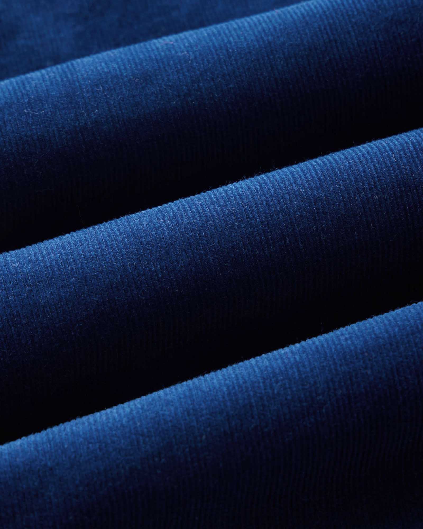 material shot of the fabric on The Apres Short in Rinsed Indigo Pincord, Bottoms by Taylor Stitch