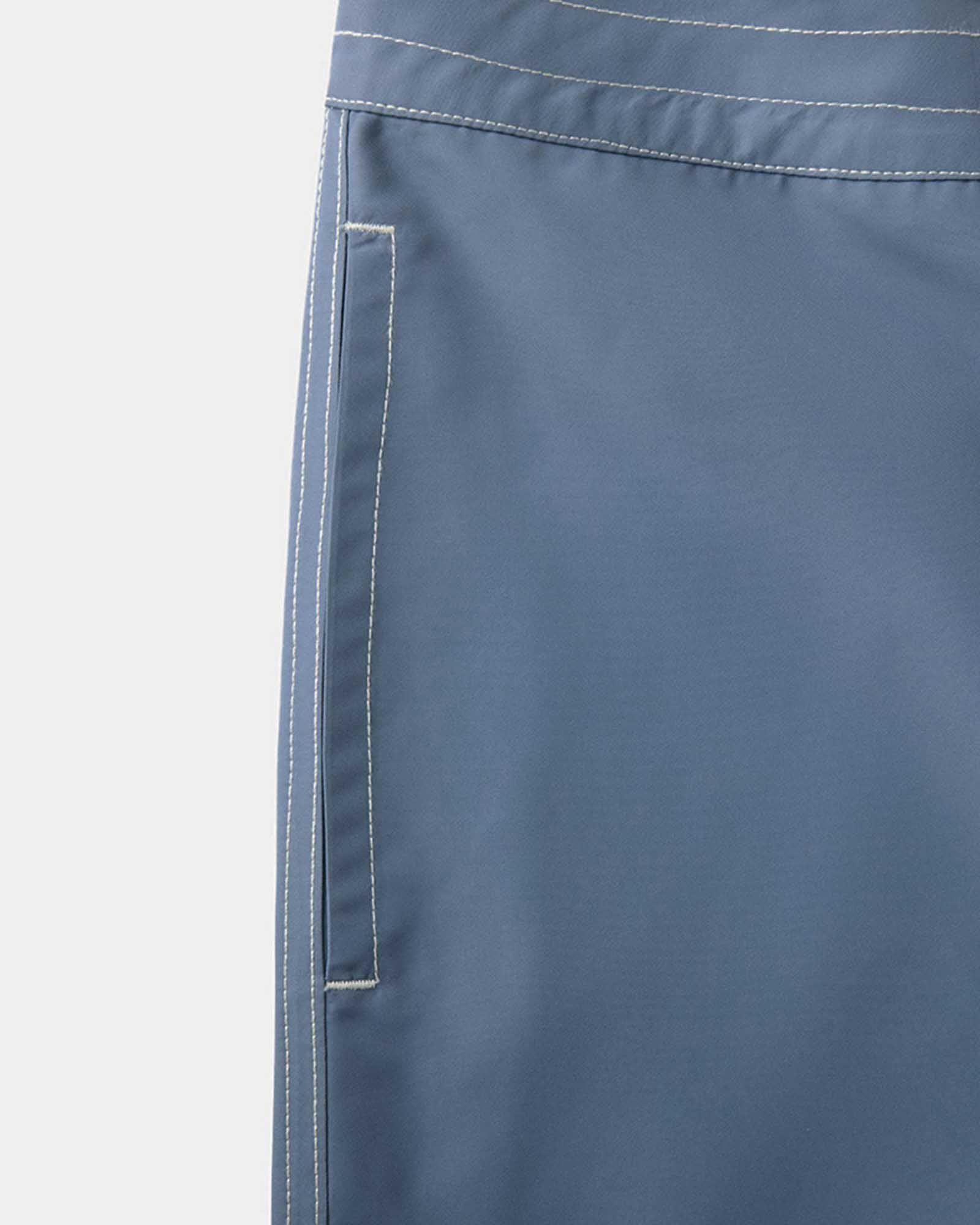 material shot of the pocket on The Drift Boardshort in Bluefin, Bottoms by Taylor Stitch