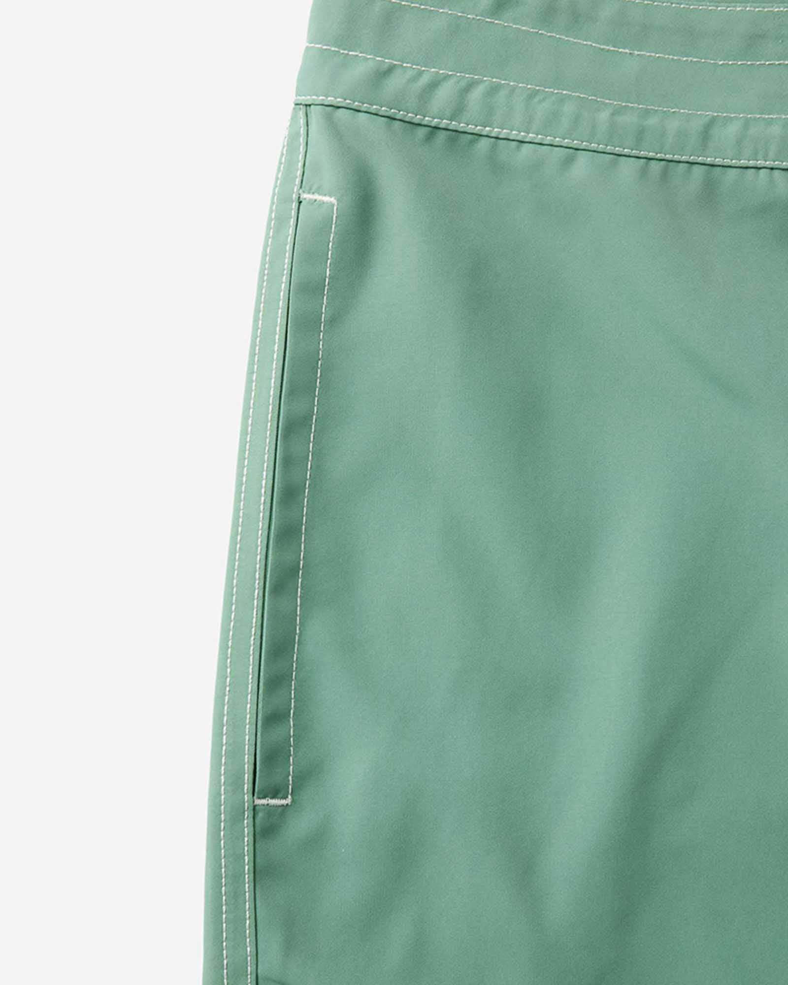 material shot of the pocket on The Drift Boardshort in Ivy, Bottoms by Taylor Stitch