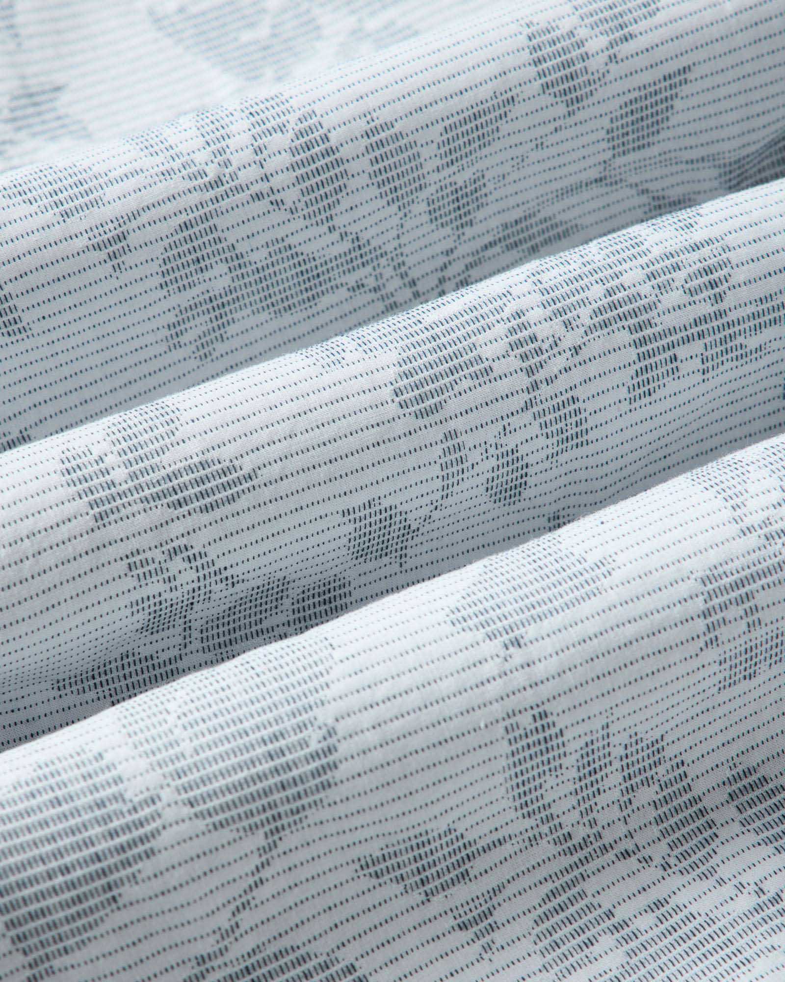 material shot of the fabric on The Hawthorne Shirt in Sky Blue Floral Jacquard, Wovens by Taylor Stitch