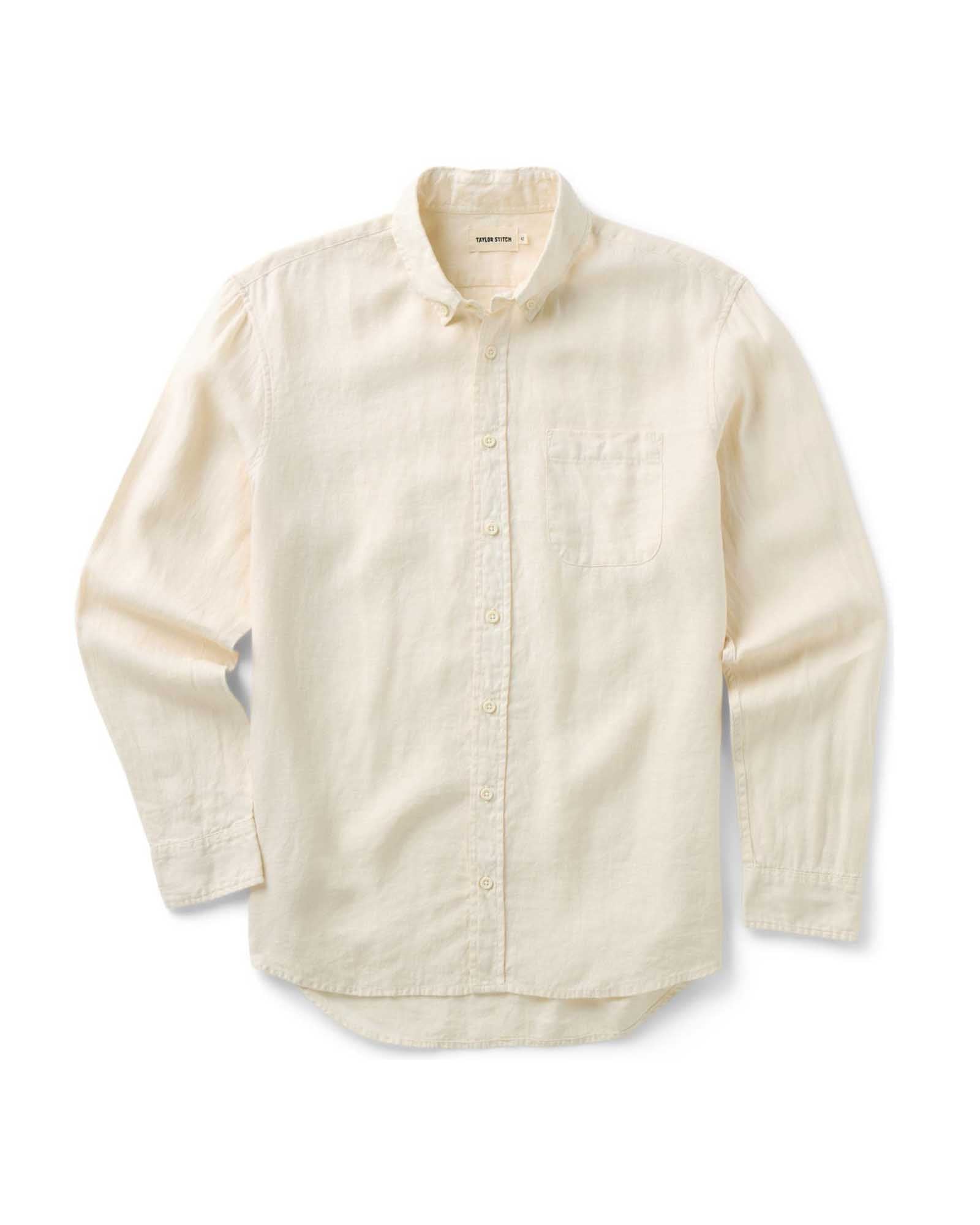 flatlay of The Jack in Vintage White Linen, Wovens by Taylor Stitch