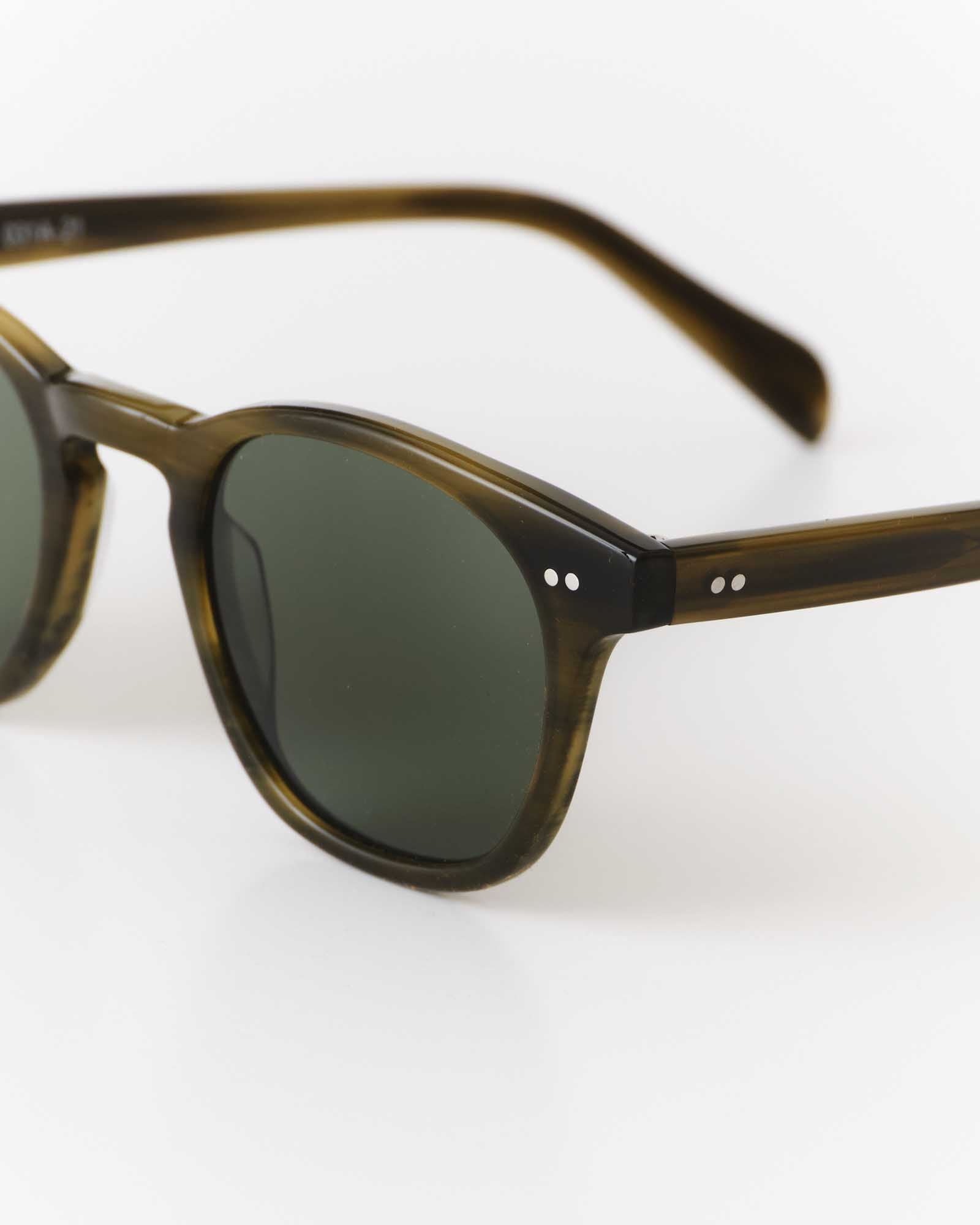 editorial image of the hinge on The Legend in Green Tortoise, Accessories by Taylor Stitch