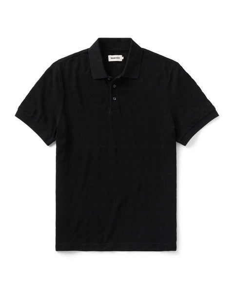 The Pacific Polo in Black Indigo Pique Stripe | Taylor Stitch