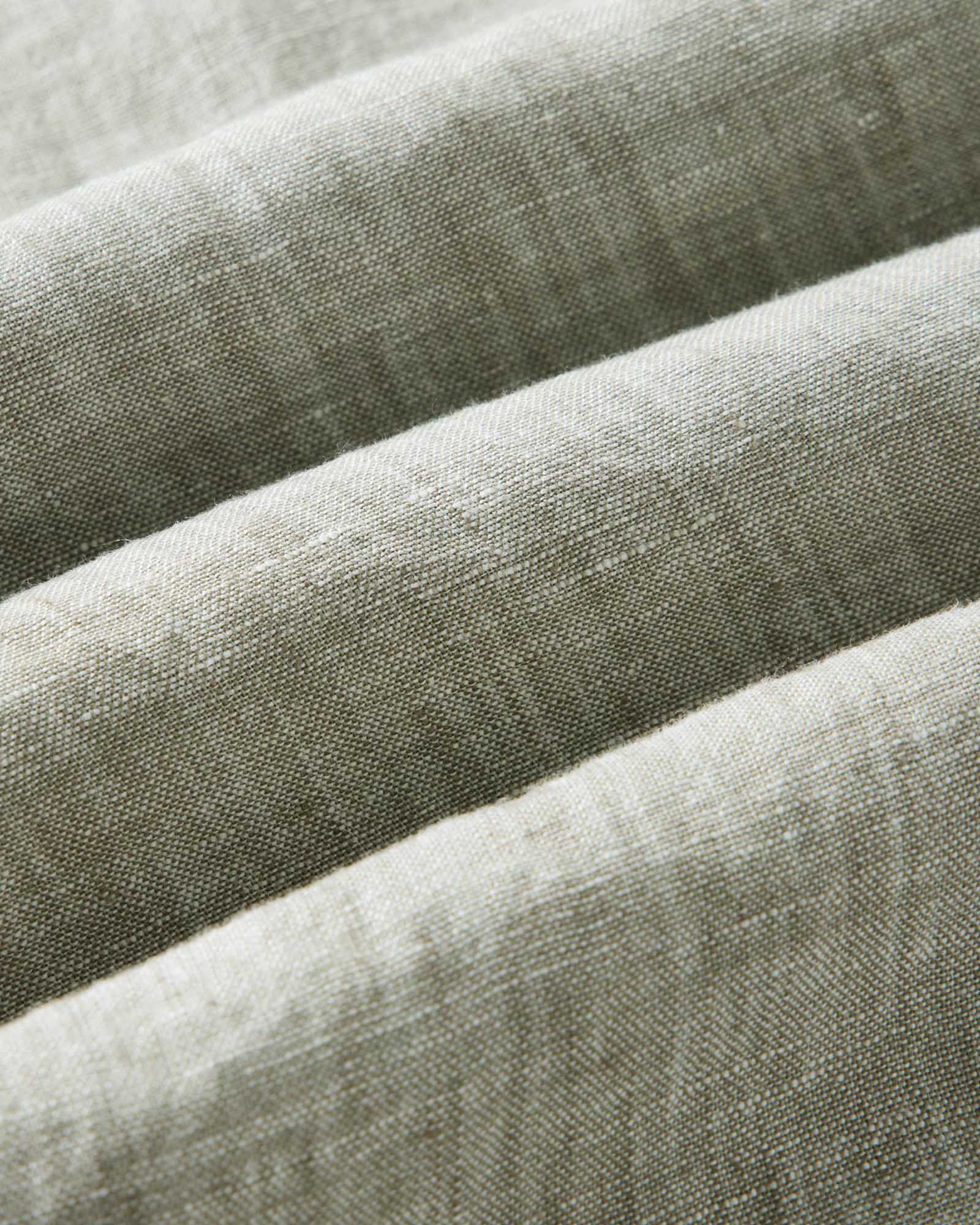 material shot of the fabric on The Short Sleeve Jack in Sage Linen, Wovens by Taylor Stitch