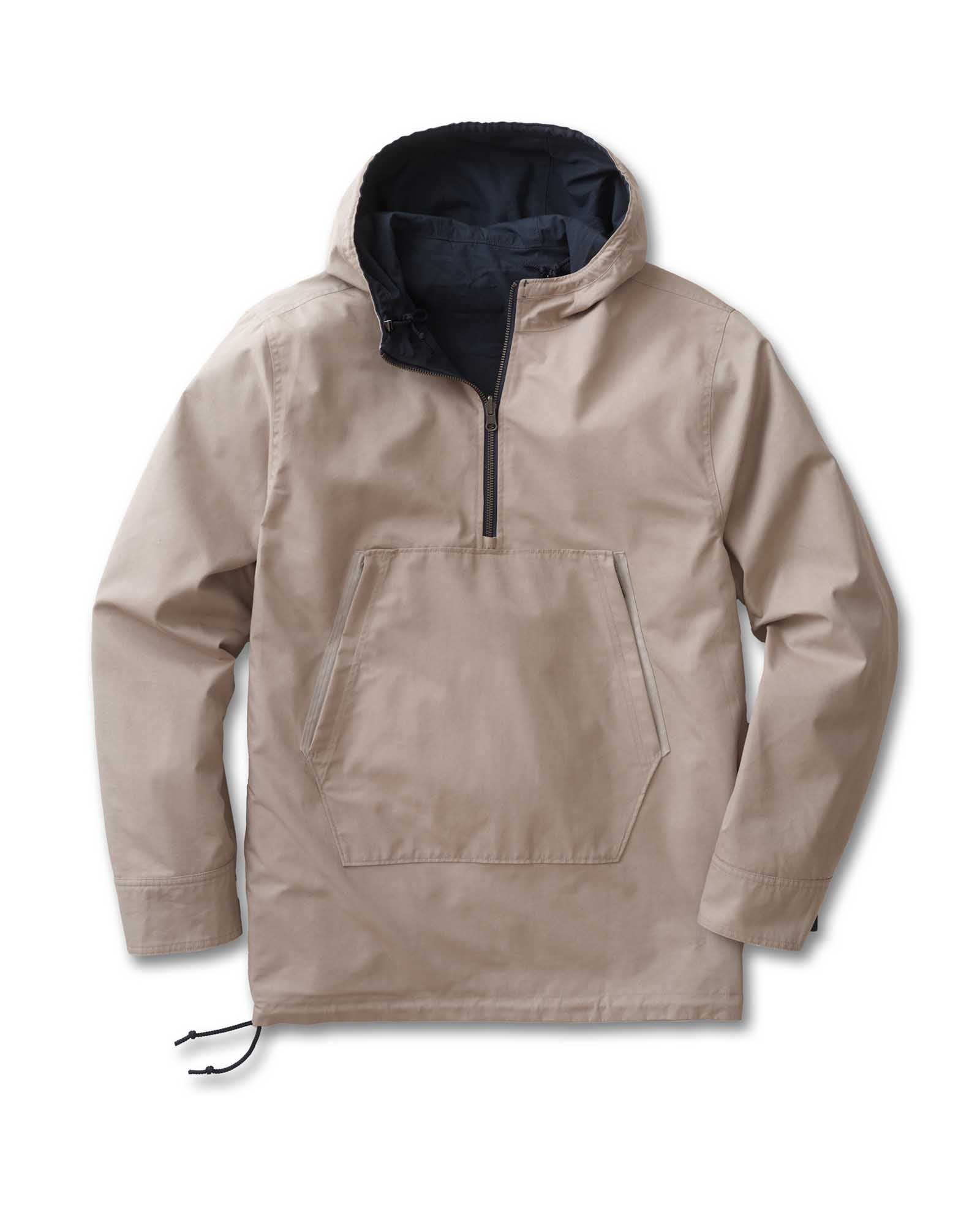 flatlay of the inner lining of The Squall Anorak in Navy Twill, Outerwear by Taylor Stitch