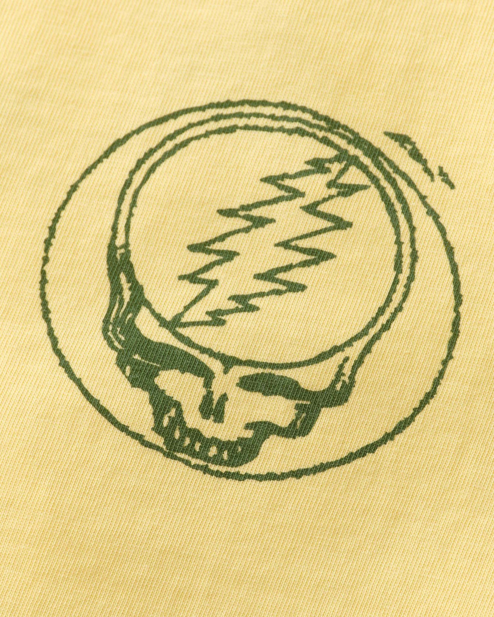 editorial image of the graphic on The Organic Cotton Tee in Lemon Stamp, Knits by Taylor Stitch