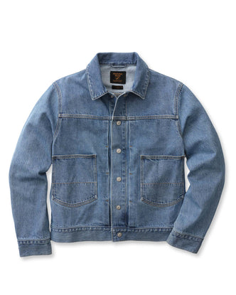 flatlay of The Haight Jacket in Light Wash Hemp Denim