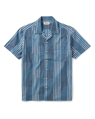 flatlay of The Hawthorne Shirt in Indigo Patchwork