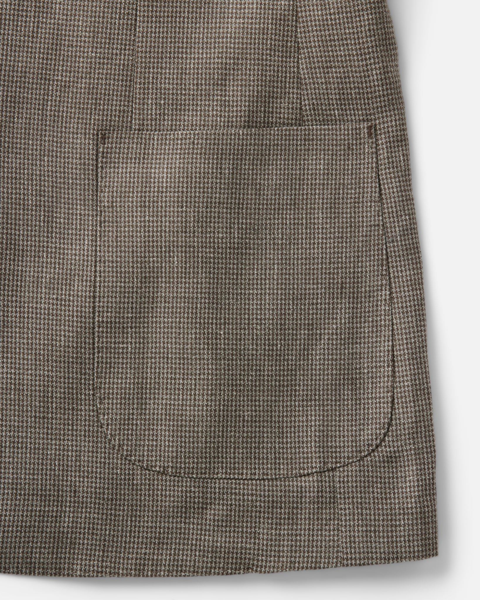 material shot of the pocket on The Stevens Sportcoat in Morel Micro Check, Outerwear by Taylor Stitch