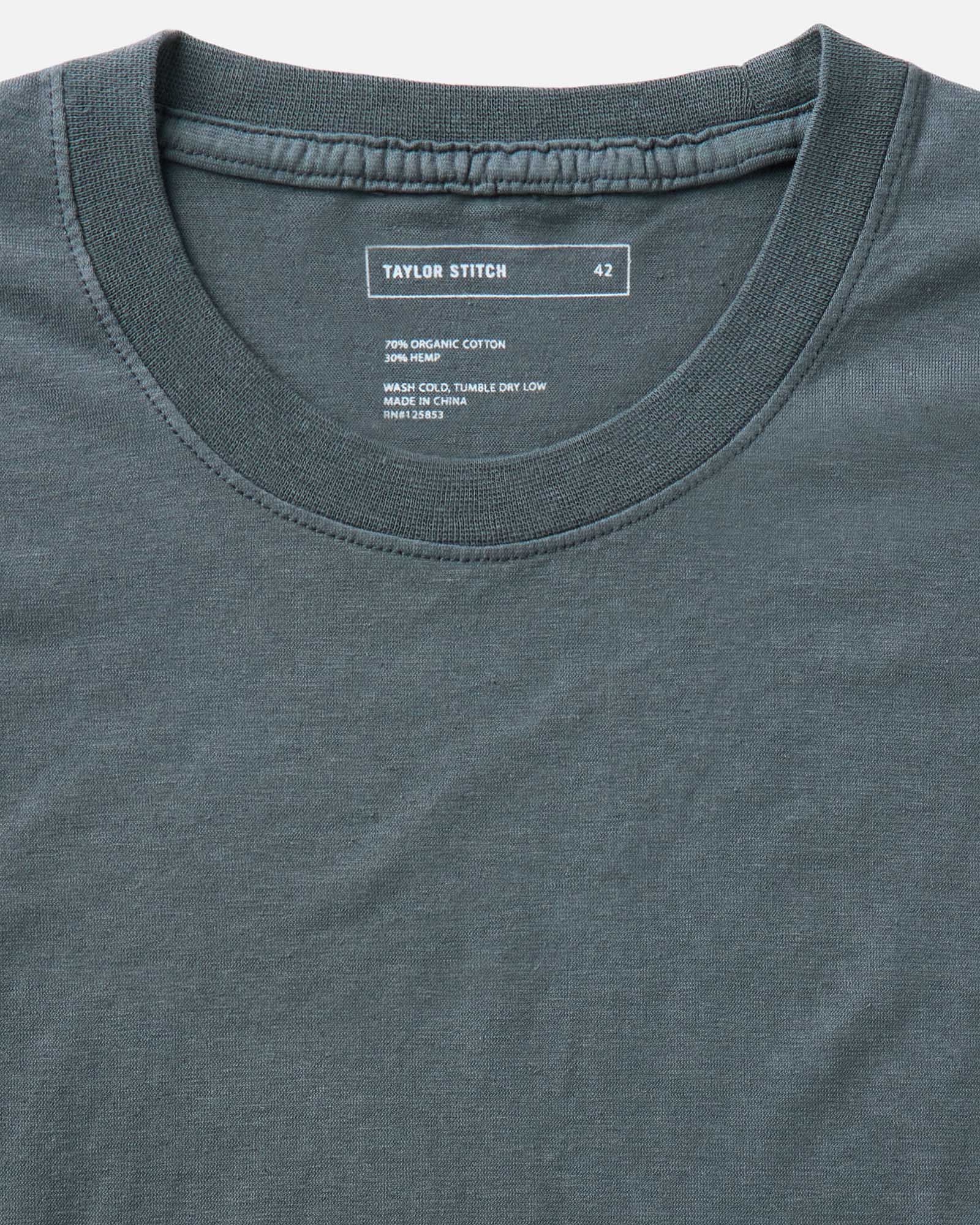 material shot of The Cotton Hemp Tee in Navy, Knits by Taylor Stitch
