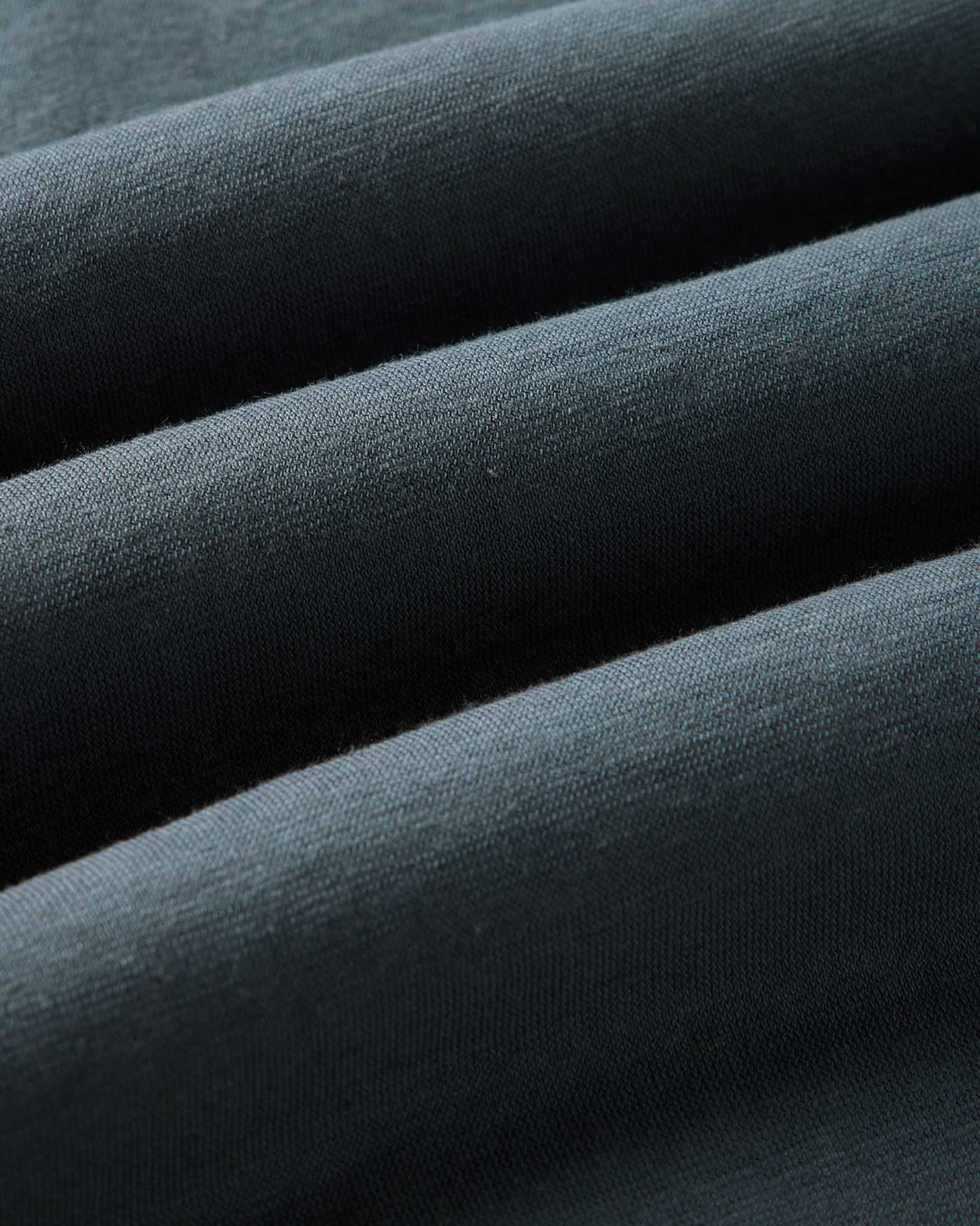 material shot of the sleeve on The Cotton Hemp Tee in Navy, Knits by Taylor Stitch