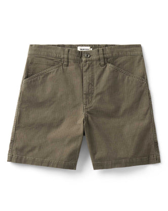 flatlay of The Boulder Short in Mushroom Ripstop