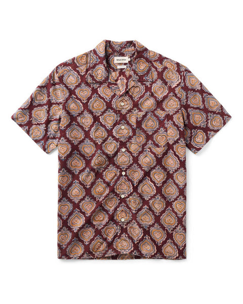 The Hawthorne Shirt in Sangria Block Print | Taylor Stitch