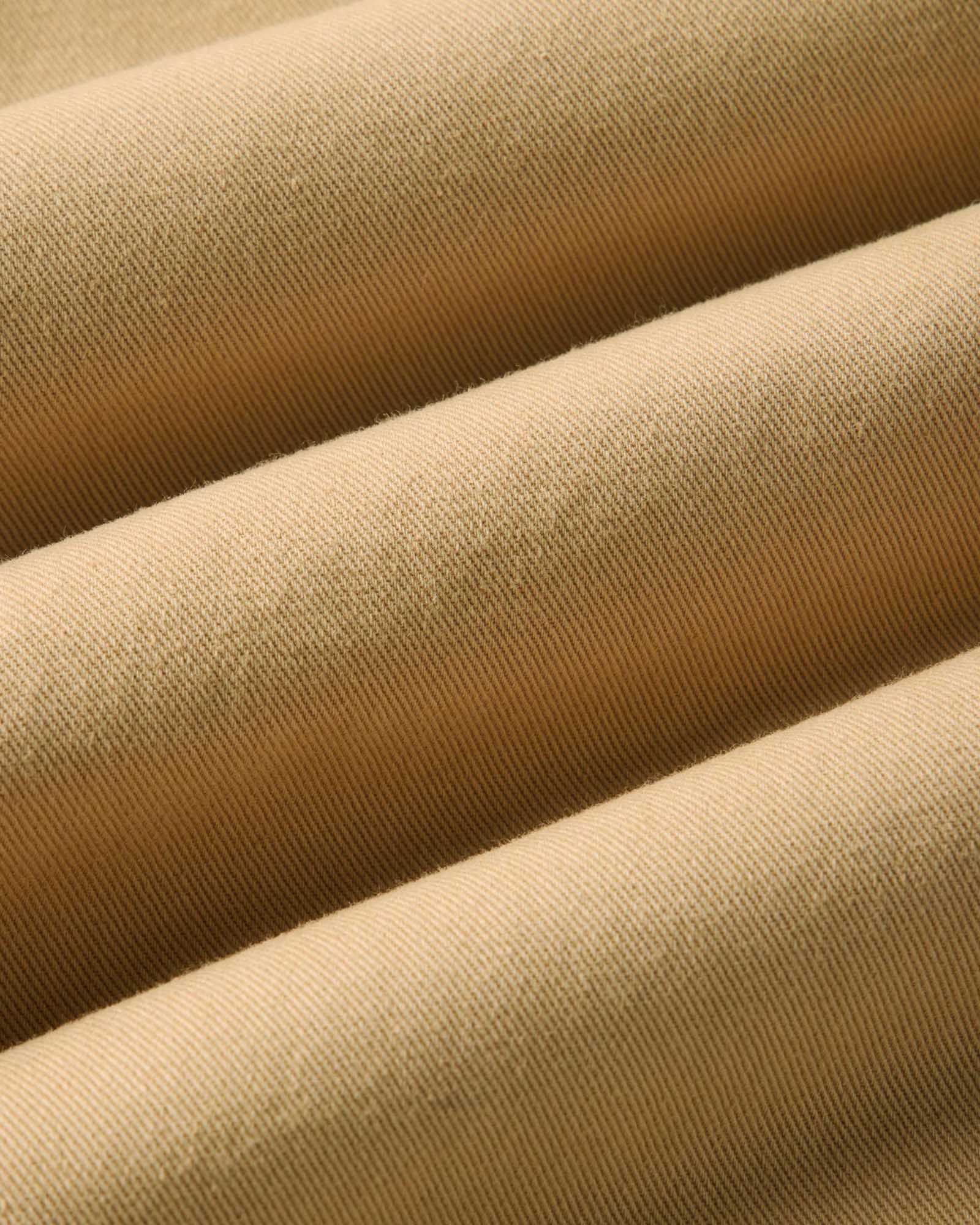 material shot of the fabric on The Pleated Short in Organic Field Khaki Twill, Bottoms by Taylor Stitch