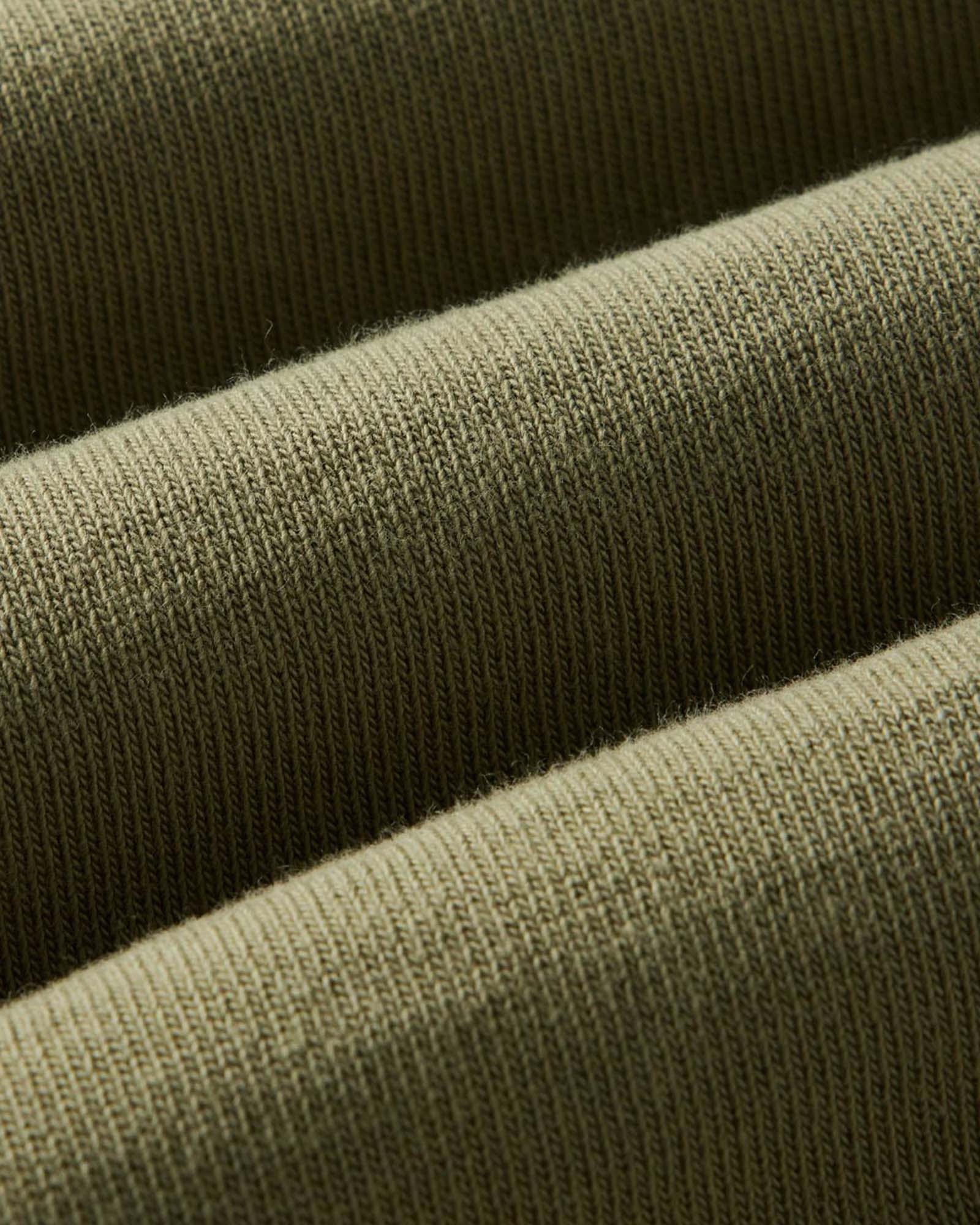 material shot of the fabric on The Rugby Shirt in Burnt Olive, Knits by Taylor Stitch