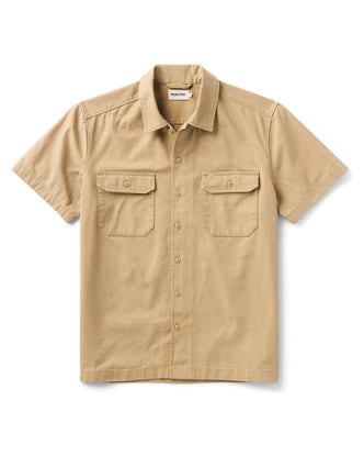 flatlay of The Short Sleeve Mechanic Shirt in Khaki Ripstop