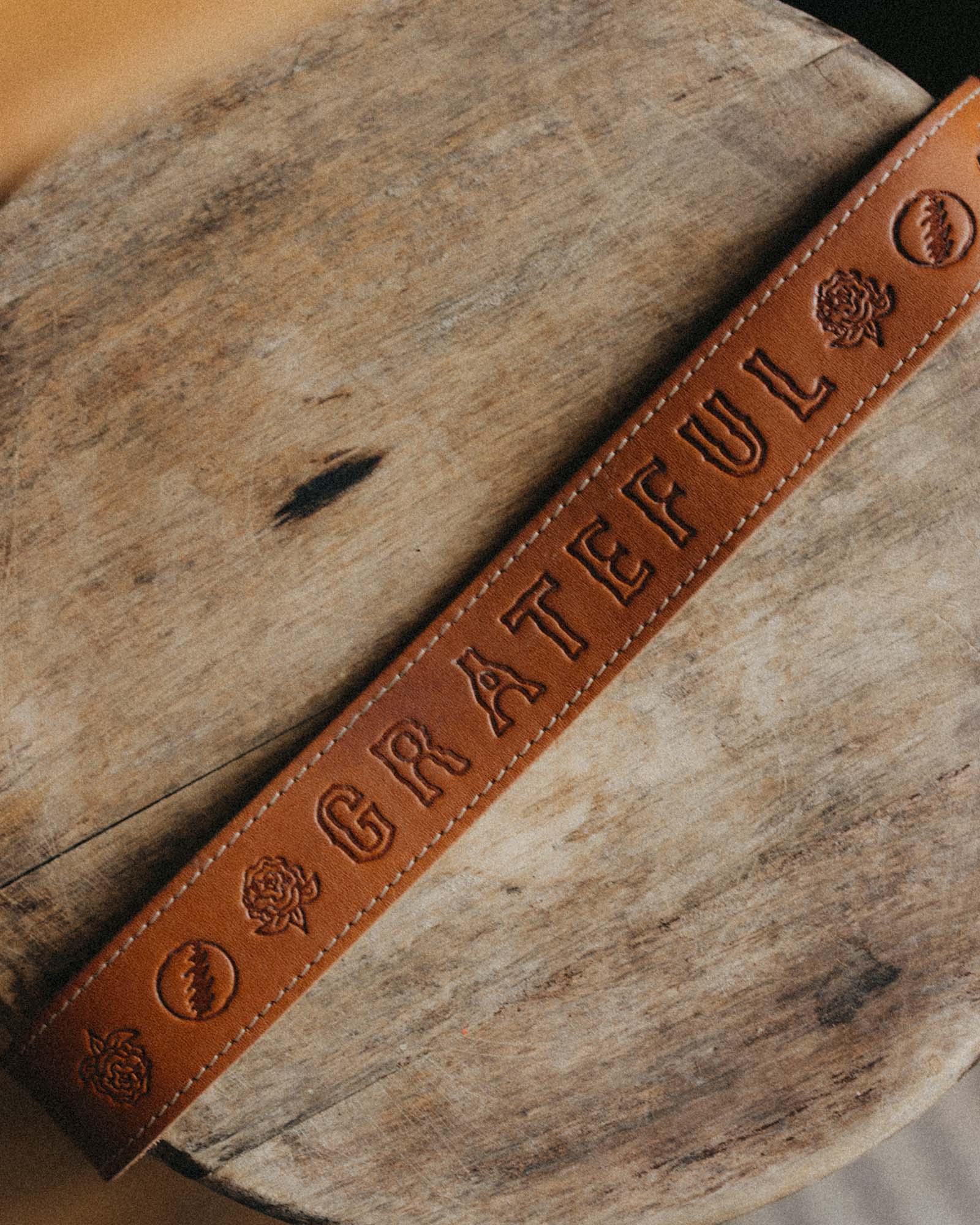 editorial image of the graphic on The Tour Belt in Washed Saddle, Accessories by Taylor Stitch