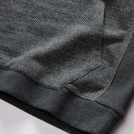 material shot of the pocket on The Briggs Pullover in Coal French Terry Twill Knit
