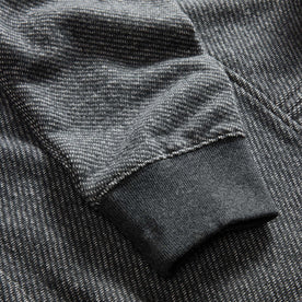 material shot of the pocket cuffs on The Briggs Pullover in Coal French Terry Twill Knit