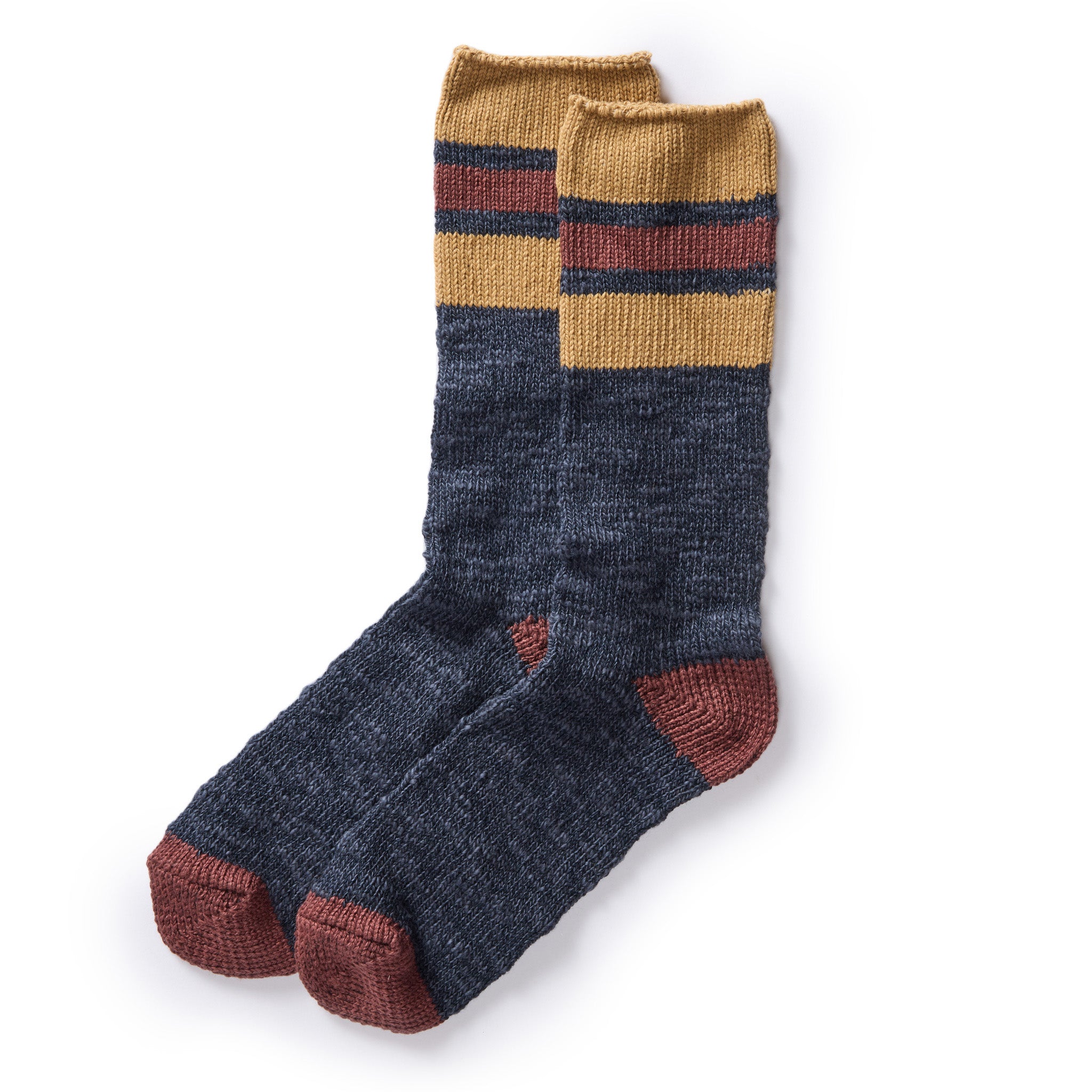 flatlay of The Camp Sock in Dark Navy Marl, Accessories by Taylor Stitch