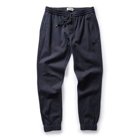 flatlay of The Apres Pant in Navy Twist Jaspe Twill