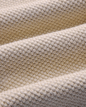 material shot of the fabric on The Crawford Sweater in Marled Natural, Knits by Taylor Stitch