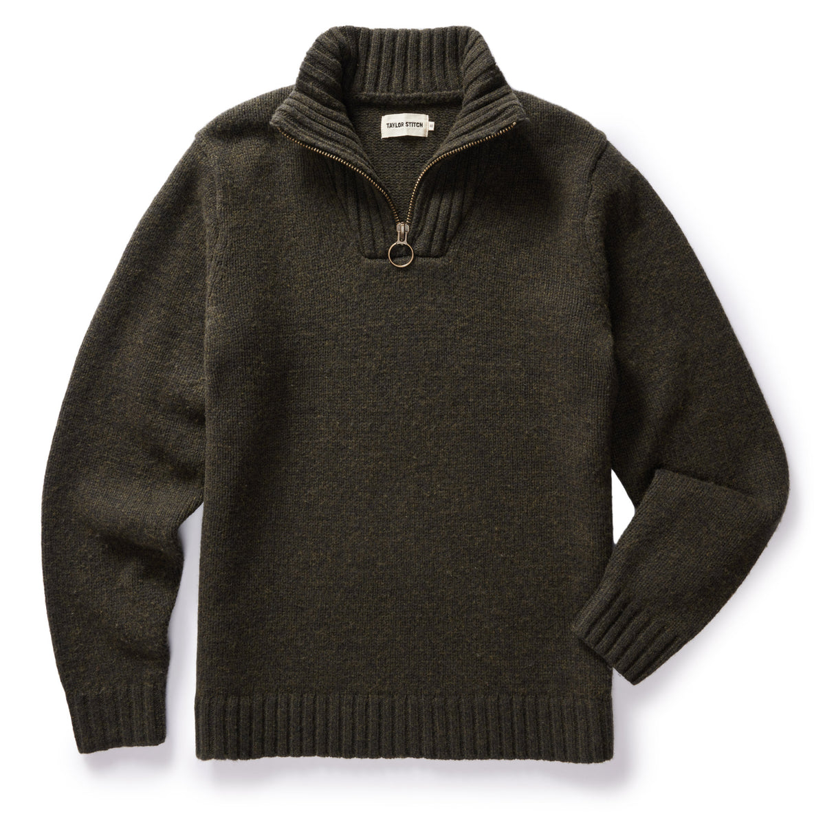 The Quarter Zip Tanker Sweater in Loden | Taylor Stitch