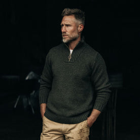 The Quarter Zip Tanker Sweater in Loden - featured image