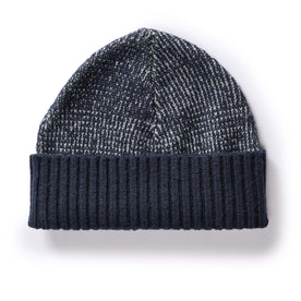 flatlay of The Headland Beanie in Dark Navy