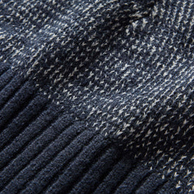 material shot of the yarn on The Headland Beanie in Dark Navy