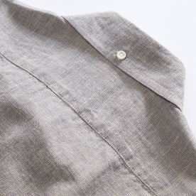 material shot of the back collar on The Jack in Blue Sky Slub Cotton Linen