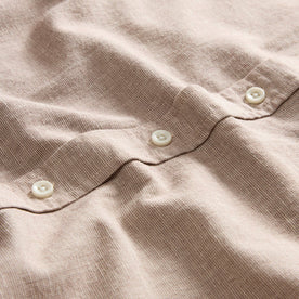 material shot of the buttons on The Jack in Merlot Slub Cotton Linen
