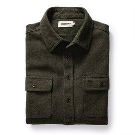 The Ledge Shirt in Dark Forest Linen Tweed - featured image