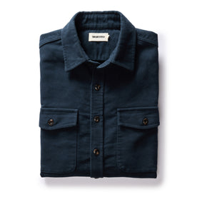 flatlay of The Maritime Shirt Jacket in Dark Navy Moleskin