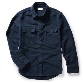 flatlay of The Maritime Shirt Jacket in Dark Navy Moleskin