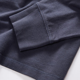 material shot of the sleeves on The Organic Cotton Henley in Navy