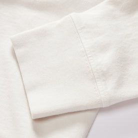 material shot of the sleeves on The Organic Cotton Henley in Vintage White