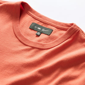 material shot of the collar on The Organic Cotton Tee in Coastal Trail