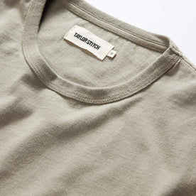 material shot of the collar on The Organic Cotton Tee in Sage