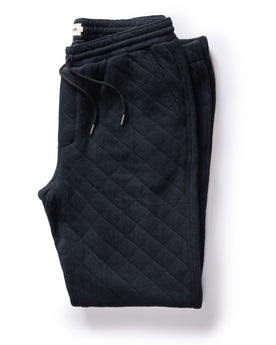 flatlay of The Quilted Jersey Pant in Midnight Heather, Bottoms by Taylor Stitch