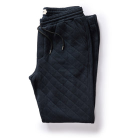 flatlay of The Quilted Jersey Pant in Midnight Heather