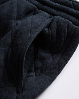 material shot of the pocket on The Quilted Jersey Pant in Midnight Heather, Bottoms by Taylor Stitch