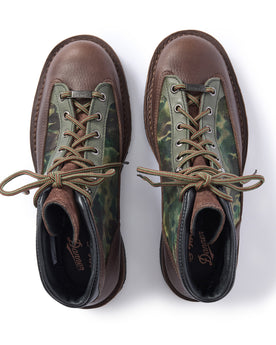 material shot of the tops of The Ridge Boot in Painted Camo, Footwear by Taylor Stitch