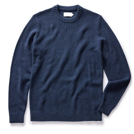 flatlay of The Russell Sweater in Heather Blue