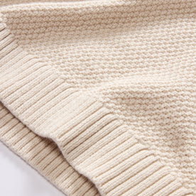 material shot of the bottom of The Russell Sweater in Heather Oat