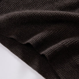material shot of the bottom hem of The Sidecountry Sweater in Coffee Heather Merino Waffle