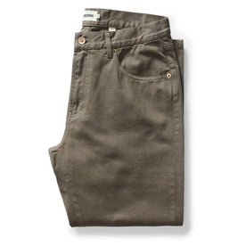 folded flatlay of The Slim All Day Pant in Fatigue Olive Selvage Denim
