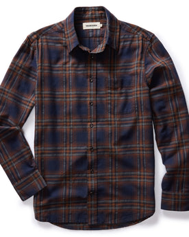 flatlay of The California in Twilight Plaid Brushed Cotton Twill, shown in full, Wovens by Taylor Stitch