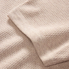 material shot of the sleeve on The Heavy Bag Waffle Short Sleeve in Oat Heather