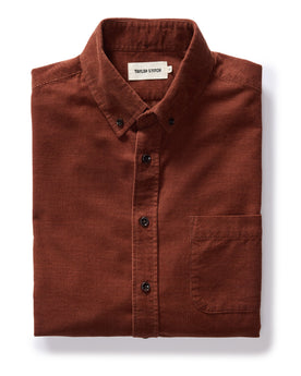 folded flatlay of The Jack in Copper Heathered Pincord, Wovens by Taylor Stitch